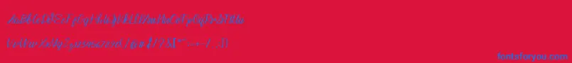 Czcionka Husna – niebieskie czcionki na czerwonym tle