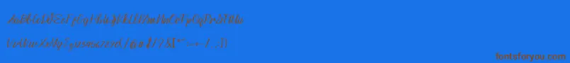 Husna Font – Brown Fonts on Blue Background