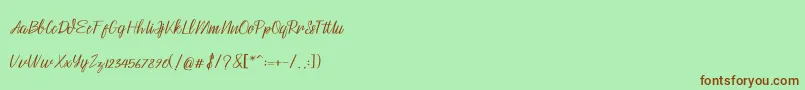 Czcionka Husna – brązowe czcionki na zielonym tle