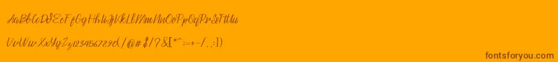 Husna Font – Brown Fonts on Orange Background