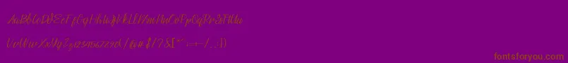 Czcionka Husna – brązowe czcionki na fioletowym tle