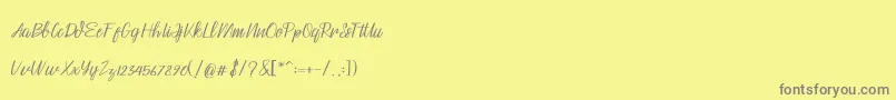 Husna Font – Gray Fonts on Yellow Background