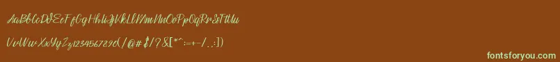Czcionka Husna – zielone czcionki na brązowym tle