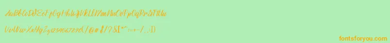 Husna Font – Orange Fonts on Green Background