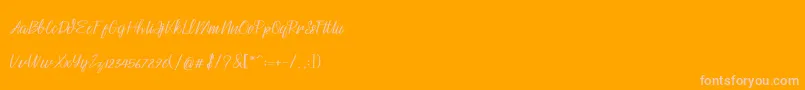 フォントHusna – オレンジの背景にピンクのフォント
