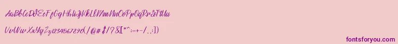 Husna Font – Purple Fonts on Pink Background
