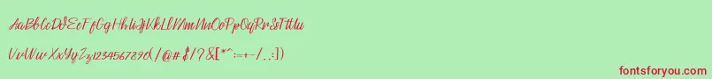 Czcionka Husna – czerwone czcionki na zielonym tle