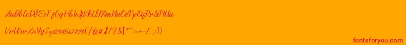 Husna Font – Red Fonts on Orange Background