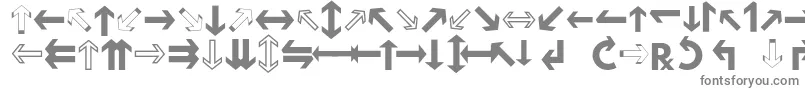 フォントHussarMotorway – 白い背景に灰色の文字