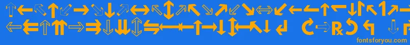 HussarMotorway Font – Orange Fonts on Blue Background