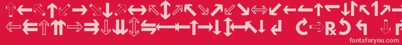 フォントHussarMotorway – 赤い背景にピンクのフォント