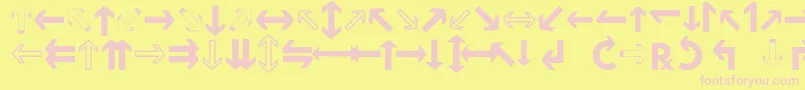 HussarMotorway Font – Pink Fonts on Yellow Background