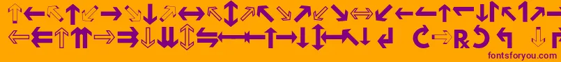 Шрифт HussarMotorway – фиолетовые шрифты на оранжевом фоне