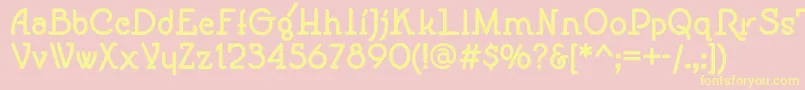 Fonte Speedballno1nfBold – fontes amarelas em um fundo rosa