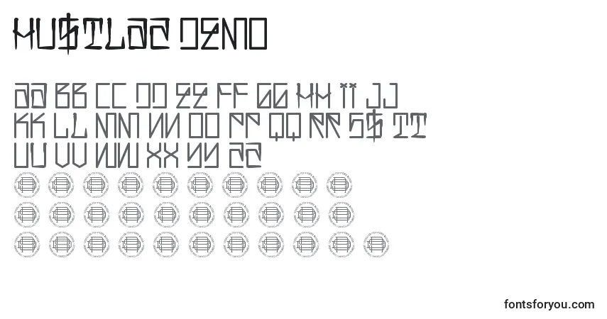 Schriftart Hustlaz Demo – Alphabet, Zahlen, spezielle Symbole