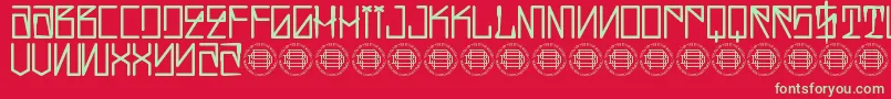 フォントHustlaz Demo – 赤い背景に緑の文字