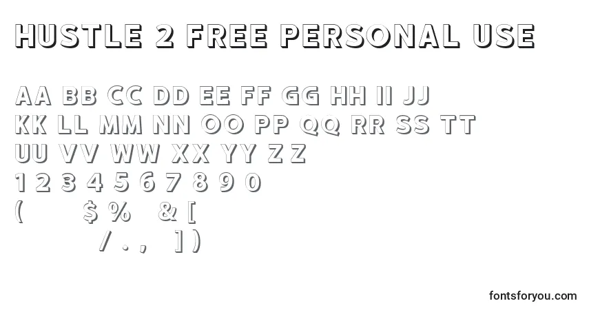 A fonte HUSTLE 2 free personal use – alfabeto, números, caracteres especiais