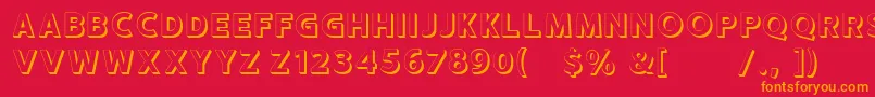 フォントHUSTLE 2 free personal use – 赤い背景にオレンジの文字