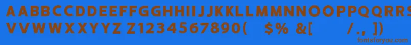 Lisätietoja HUSTLE 4 free personal use-fontista HUSTLE 4 free personal use-fontti – ruskeat fontit sinisellä taustalla