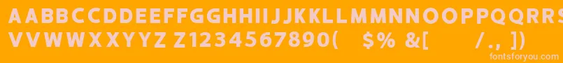 フォントHUSTLE 4 free personal use – オレンジの背景にピンクのフォント