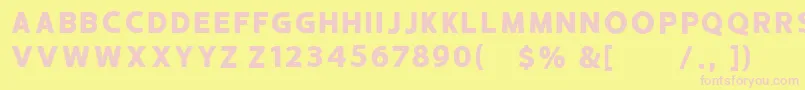 HUSTLE 4 free personal use Font – Pink Fonts on Yellow Background