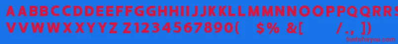 フォントHUSTLE 4 free personal use – 赤い文字の青い背景