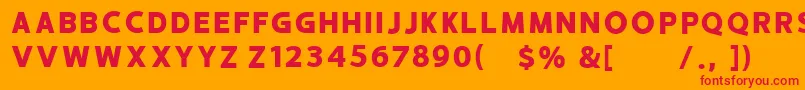HUSTLE 4 free personal use Font – Red Fonts on Orange Background