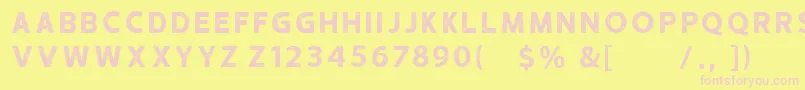 HUSTLE 5 free personal use Font – Pink Fonts on Yellow Background
