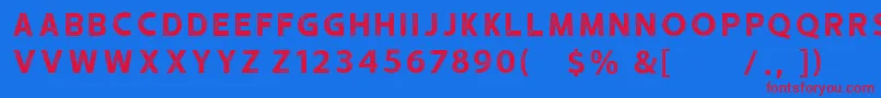 HUSTLE 5 free personal use Font – Red Fonts on Blue Background