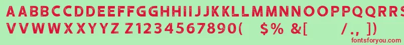 HUSTLE 5 free personal use Font – Red Fonts on Green Background