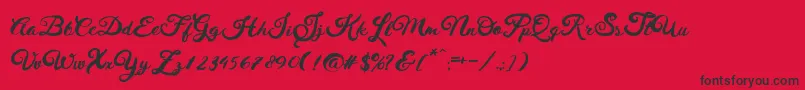 HustyBrush Font – Black Fonts on Red Background
