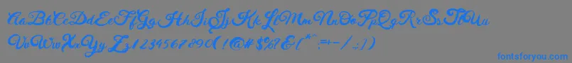 HustyBrush-Schriftart – Blaue Schriften auf grauem Hintergrund