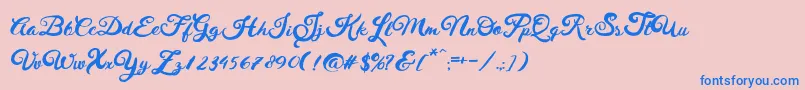 fuente HustyBrush – Fuentes Azules Sobre Fondo Rosa