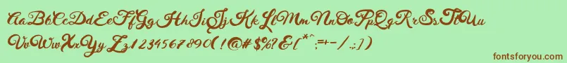HustyBrush Font – Brown Fonts on Green Background