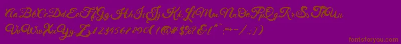 Czcionka HustyBrush – brązowe czcionki na fioletowym tle