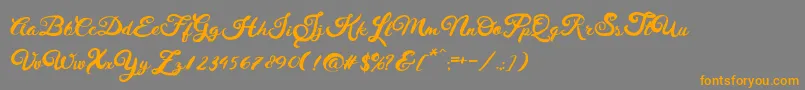 HustyBrush Font – Orange Fonts on Gray Background