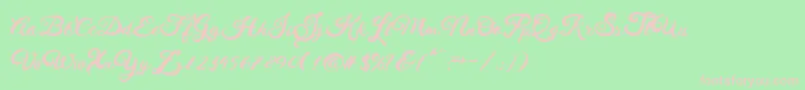 HustyBrush-Schriftart – Rosa Schriften auf grünem Hintergrund