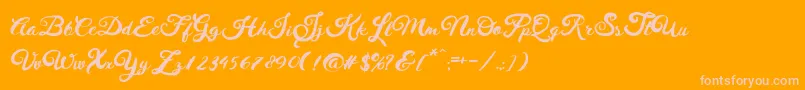 HustyBrush-Schriftart – Rosa Schriften auf orangefarbenem Hintergrund