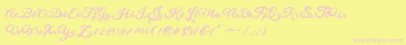 HustyBrush-Schriftart – Rosa Schriften auf gelbem Hintergrund