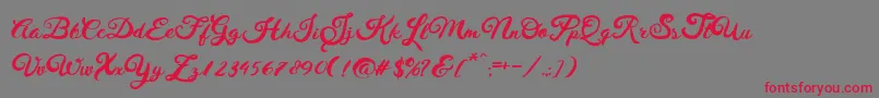 HustyBrush-Schriftart – Rote Schriften auf grauem Hintergrund