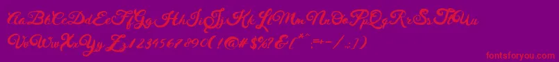 HustyBrush Font – Red Fonts on Purple Background