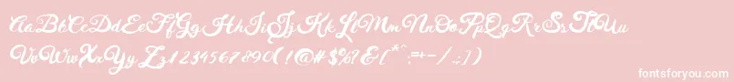 HustyBrush-Schriftart – Weiße Schriften auf rosa Hintergrund