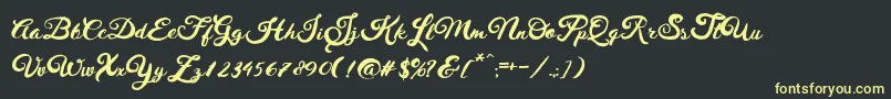 HustyBrush Font – Yellow Fonts on Black Background