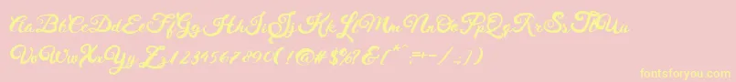 HustyBrush-Schriftart – Gelbe Schriften auf rosa Hintergrund