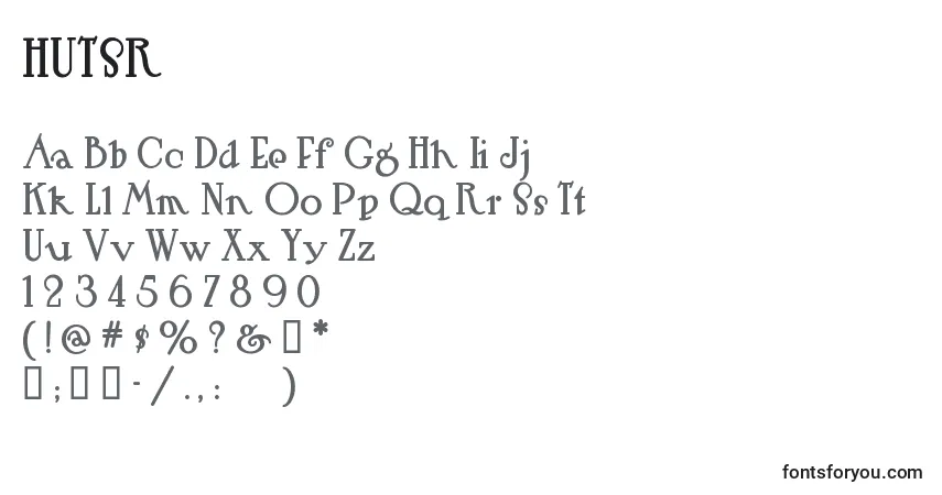 HUTSR    (130029)-fontti – aakkoset, numerot, erikoismerkit