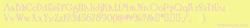 Czcionka HUTSR    – różowe czcionki na żółtym tle