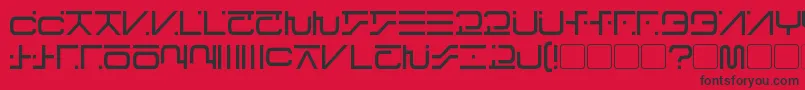 Fonte VisitorScript – fontes pretas em um fundo vermelho