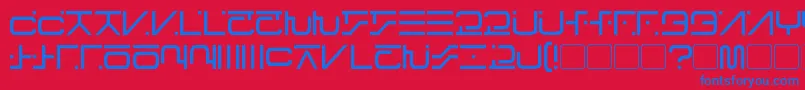 VisitorScript Font – Blue Fonts on Red Background