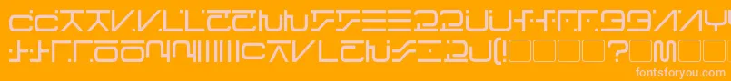 Fonte VisitorScript – fontes rosa em um fundo laranja
