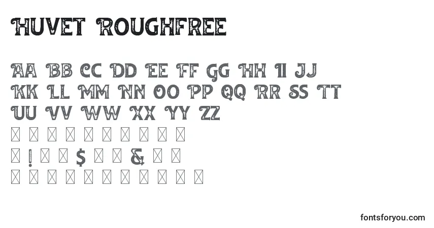 Schriftart Huvet Roughfree – Alphabet, Zahlen, spezielle Symbole
